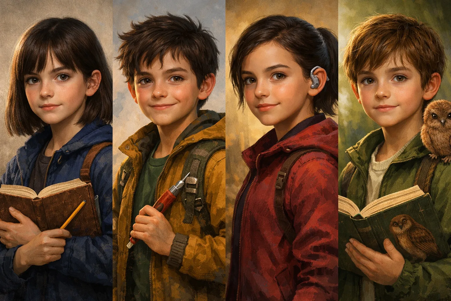 Retratos de los cuatro protagonistas de Ultraumbral